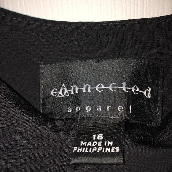 CONNECTED APPAREL NWT AUTHENTIC BLACK WITH SILVER GLITTER DOTS SLEEVELESS DRESS - Picture 4 of 11